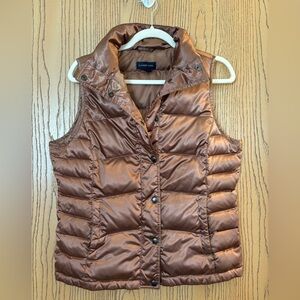 Lands' End Bronze Colored Quilted Lightweight Down Filled Vest